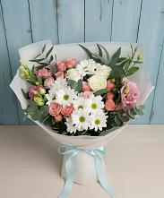 Букет цветов из:  Розы, Лизиантусы и Хризантемы в Выгоничи