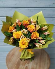 Букет цветов из:  Альстромерии и Розы #REPLACE_PRED# Выгоничи