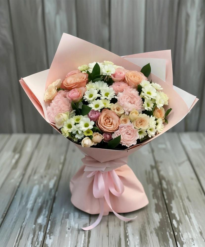 Букет цветов из: Гвоздики, Розы и Хризантемы в Выгоничи