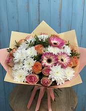 Букет цветов из:  Розы, Герберы и Хризантемы в Выгоничи