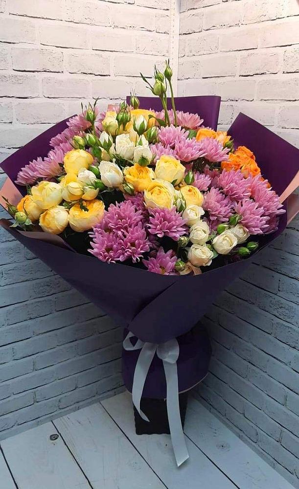 Букет цветов из: Хризантемы и Розы в Выгоничи