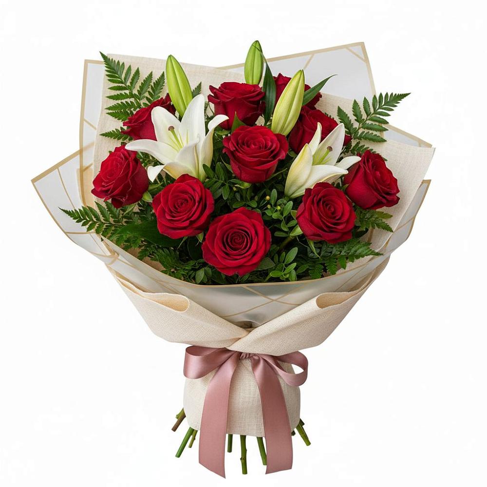 Букет цветов из: Лилии и Розы в Выгоничи