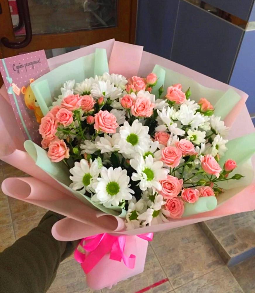 Букет цветов из: Розы и Хризантемы в Выгоничи