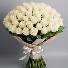 Букет 101 беля роза Белоснежка в Выгоничи