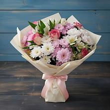 Букет цветов из:  Хризантемы, Альстромерии и Розы #REPLACE_PRED# Выгоничи