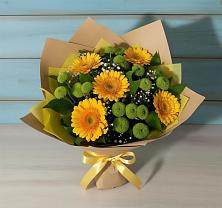 Букет цветов из:  Герберы и Хризантемы в Выгоничи