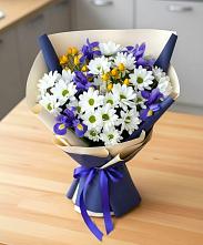 Букет цветов из:  Розы, Ирисы и Хризантемы в Выгоничи