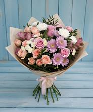 Букет цветов из:  Хризантемы, Розы и Альстромерии #REPLACE_PRED# Выгоничи