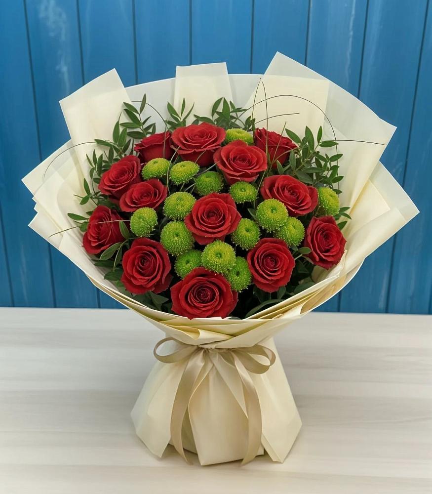 Букет цветов из: Розы и Хризантемы в Выгоничи